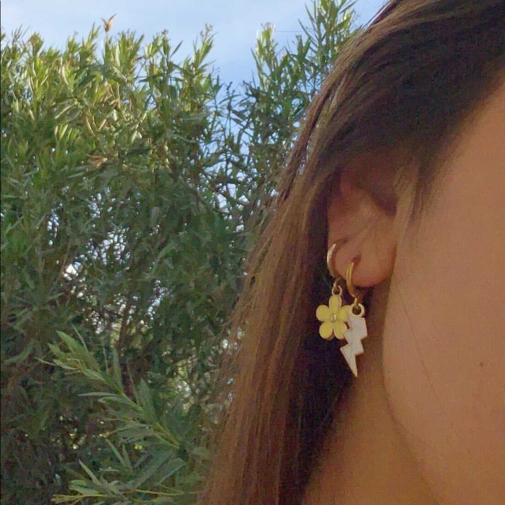 yellow flower earrings
